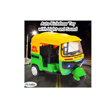 LXINDIA Toys FunBlast Auto Rickshaw Friction Power Auto Toys Bump and Go Auto Rickshaw