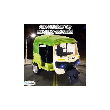 LXINDIA Toys FunBlast Auto Rickshaw Toys Friction Power Auto Toys Green and cream