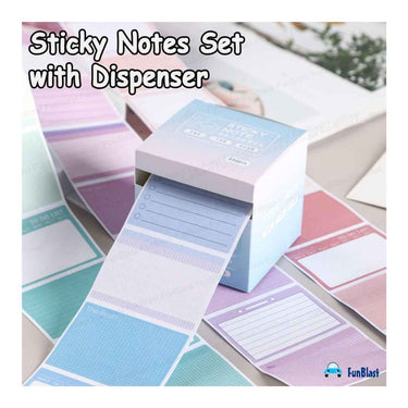 LX INDIA Stickey Notes FunBlast Sticky Notes 512 Pcs Pull-Out Sticky Notes Set with Dispenser