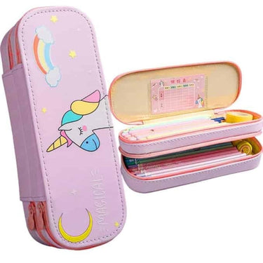 LXINDIA Pencil Box FunBlast Unicorn Pouches (Pink)