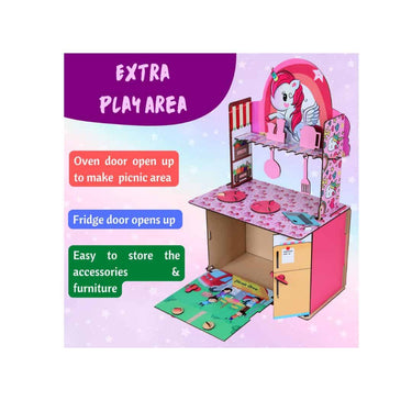 LXINDIA Toys FunBrigade Big Wooden Unicorn  Kitchen  Set