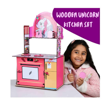 LXINDIA Toys FunBrigade Big Wooden Unicorn  Kitchen  Set