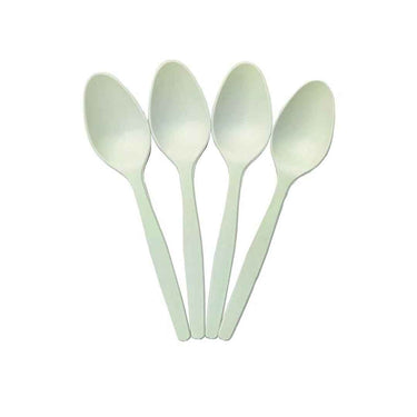 LXINDIA Disposables G1 6inch Corn Starch Disposable Biodegradable Spoon (100 Pcs)