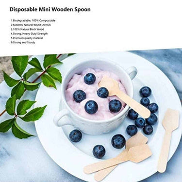 LXINDIA Disposables G1 Disposable Wooden Spoon Square end (95mm)