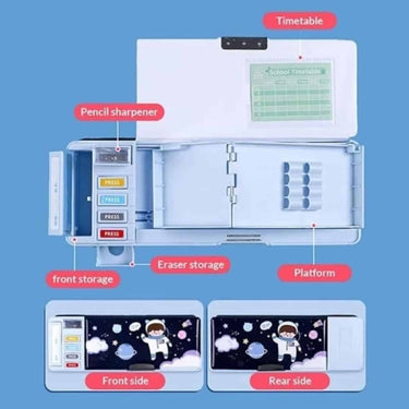 LXINDIA Pencil Box Galaxy Hi Tech Space Compass Box Multifunctional Pencil Box for Kids
