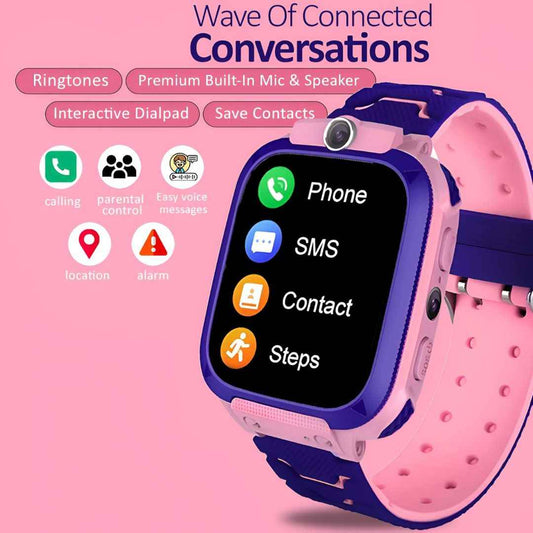 LX INDIA Smart Watch GameSir Q18 Kids Smart Watch 1.44" TFT Display 3G / 4G SIM Support (Pink)