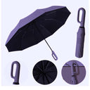 LXINDIA Umbrella GaxQuly Folding Umbrella With Carabiner Handle Big Size (Purple)