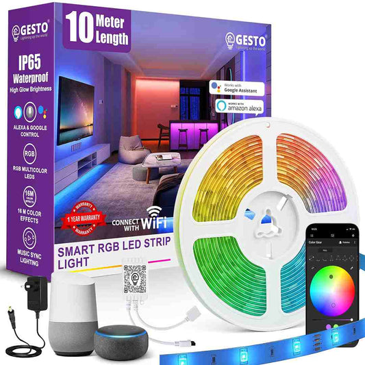 LX INDIA Led Light Gesto 10 Meter Smart RGB LED Strip Light With Adaptor| 300 LED Strip with App Control,Alexa & Google Assistant | 16 Million Color Effects