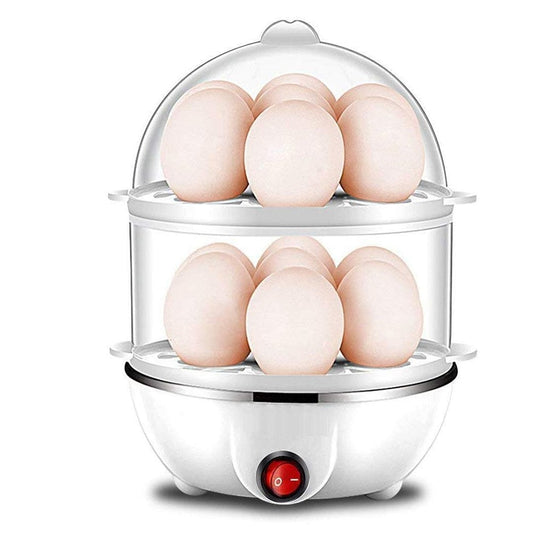LX INDIA Electric Egg Boiler and Steamer GHE  Double Layer Egg Boiler Electric Automatic Off 2 Layer 14 Egg Poacher for Steaming, Cooking, Boiling and Frying (Multicolour, 350 Watts)