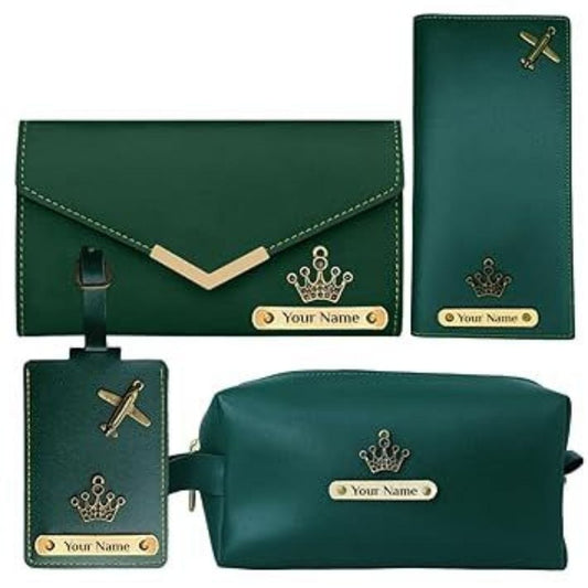 LX INDIA Passport Cover Green Giftana Personalized Ladies Wallet, Travel Pouch