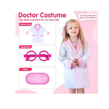 LXINDIA Toys GINMIC Kids Doctor Play Kit  Pretend Play Doctor Set Toys (Pink)