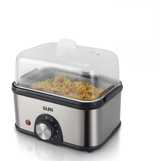 LX INDIA Electric Egg Boiler and Steamer Glen 3 in 1 Electric Multi Cooker | Egg Boiler - Steam | Cook & Boil - 45 Minutes Timer | 350W Boil 8 eggs at a time -non stick heating plate 2 food/egg trays for cooking at 2 levels(SA3035MC) Plastic