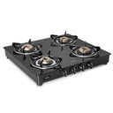 LXINDIA Gas Cooktop Glen 4 Burner Toughened Glass Top LPG Gas Stoves (Auto ignition)