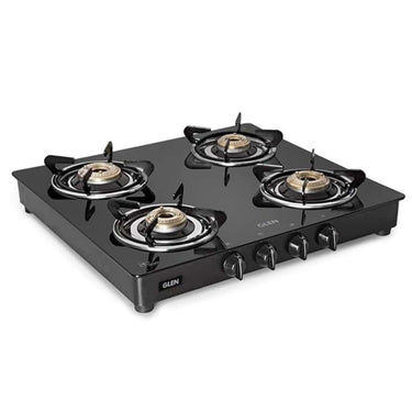 LXINDIA Gas Cooktop Glen 4 Burner Toughened Glass Top LPG Gas Stoves (Auto ignition)