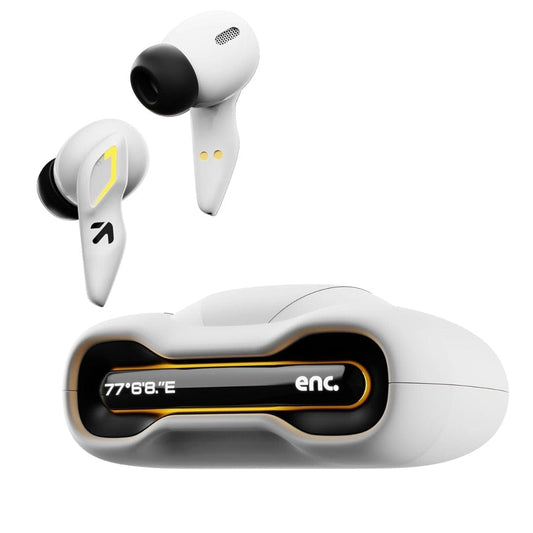 LXINDIA Earbuds GOBOULT Audio UFO Truly Wireless in Ear Earbuds with 48H Playtime, 4 Mics ENC,13mm Bass Drivers (White Opal)