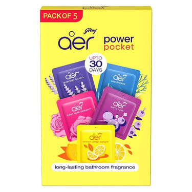 LXINDIA Air freshener Godrej aer Power Pocket Bathroom FreshenerAssorted Pack of 5