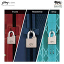 LXINDIA Lock Godrej Locking Solutions And Systems Dual Access 60 Mm 4 Keys Padlock for Main Door Silver Finish