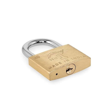 LXINDIA Lock Godrej No1 Square Padlock for Door Brass Finish Lock for Main Door with 3 Keys (Gold Pack of 1)