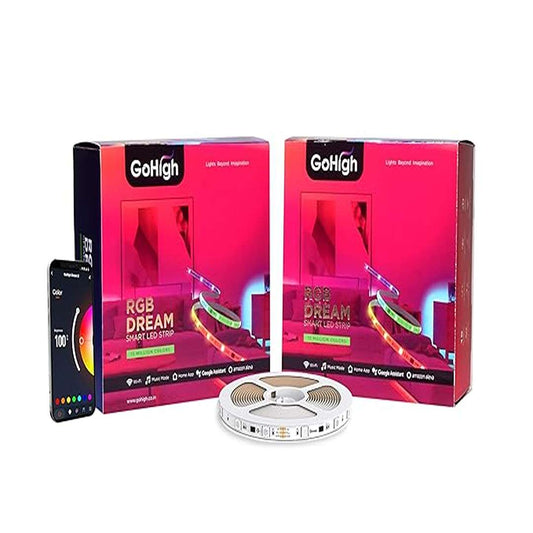 LX INDIA smart led strip lights GoHigh Smart RGB LED Strip Lights 5M × 4,Size: 20 Meter (10M+10M)