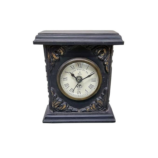 LX INDIA Antique Table clock Gola International Antique Replica Handmade Box Wood Table Clock