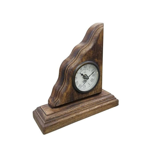 LX INDIA Antique Table clock Gola International Antique Replica Handmade Triangle Wooden Table Clock