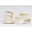 LXINDIA Tea Set GOLDEN QUEEN'S Gold and Lattice  Series Cups and  Saucers