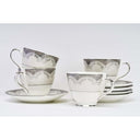 LXINDIA Tea Set GOLDEN QUEEN'S Gold and Platinum Series Cups and  Saucers