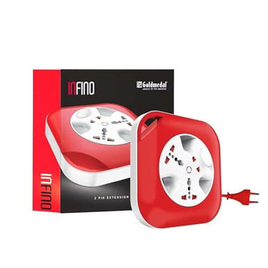 LXINDIA extension board Goldmedal Infino 2 Pin Extension Cord(White and Red) 5 Meter Cable Pack of 1