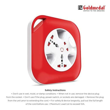 LXINDIA extension board Goldmedal Infino 2 Pin Extension Cord(White and Red) 5 Meter Cable Pack of 1