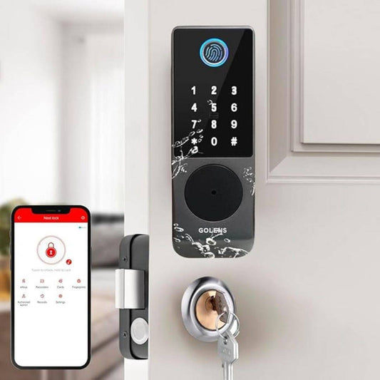 LX INDIA Smart Lock GOLENS Smart Door Lock with Fingerprint Wooden Doors (X32)