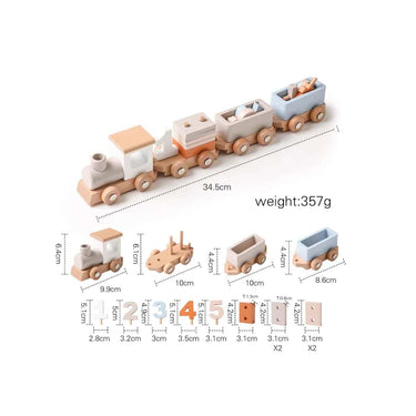 LXINDIA Toys GOODIYA Wooden Train Set  with Numbers and Blocks Toddler(TRIN1)