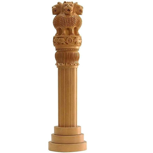 LX INDIA Ashoka Stambh Goranshi Creation Eco Friendly Handmade Natural Kadam Wood 5 inches Ashoka Stambh Pack of 1