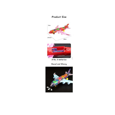 LXINDIA Toys Goyals Gear Display Transparent Airplane with 3D Flashing LED Lights and Music (Gear Airplane)