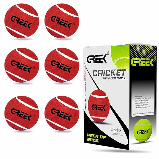 LX INDIA Cricket ball Greek Tennis Cricket Ball, Heavy Weight Cricket Tennis Ball,(Maroon, Pack of 6)
