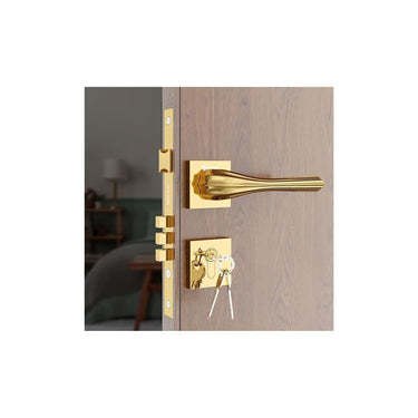 LXINDIA Lock GRIVAN Luxury Door Locks for Main Door Mortise Door Lock Set with 3 Brass Keys (Gold MR08)