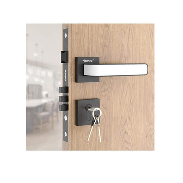 LXINDIA Lock GRIVAN Stylish Door Locks for Main Door Mortise Door Lock Set with 3 Brass Keys Bedroom Door Lock (Black White Finish ‎MR19)