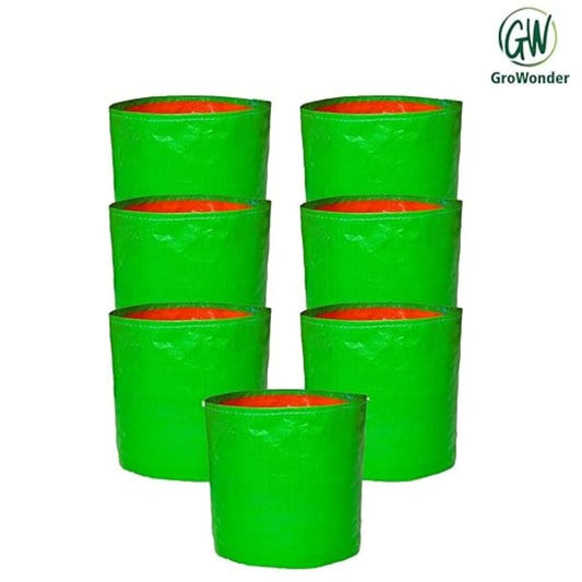 LX INDIA Grow Bags GroWonder Plant Grow Bags 15x15 inch, 230 GSM Strong, Terrace Gardening Vegetable Planting Pots, Plant Bags for Home Garden, Pack of 7