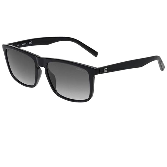 LX INDIA Sunglass GUESS Black Full-rim Square Branded 100% UV Protection (UV 400) Grey Gradient Faded Lens,Men,Large Sunglass