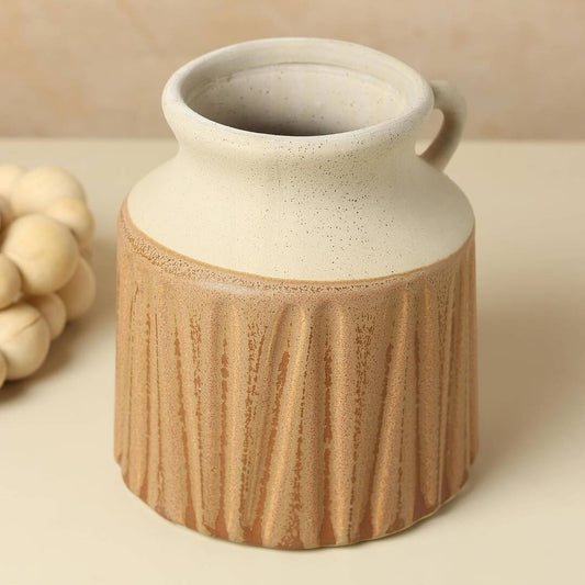 LX INDIA vases Habere India All The Cultures Fabricating India Flower Pot for Living Room M (Brown)