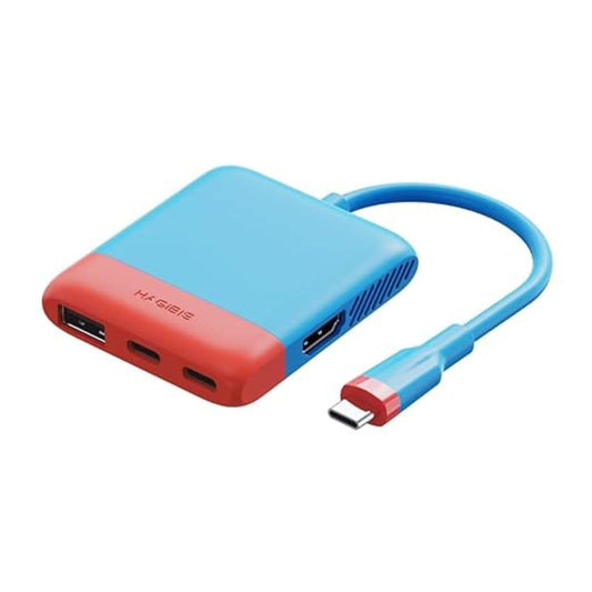 LX INDIA Dock Station Red Blue Hagibis 2 in 1 Switch Dock with HDMI Video Capture Card for Nintendo Switch, Portable TV Docking Station
