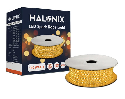 LX INDIA Led Light Halonix 10 Meter (33 Feet) Yellow Rope Light | Plug-n-Play | Waterproof | 1200 Bright LEDs | Diwali Lights