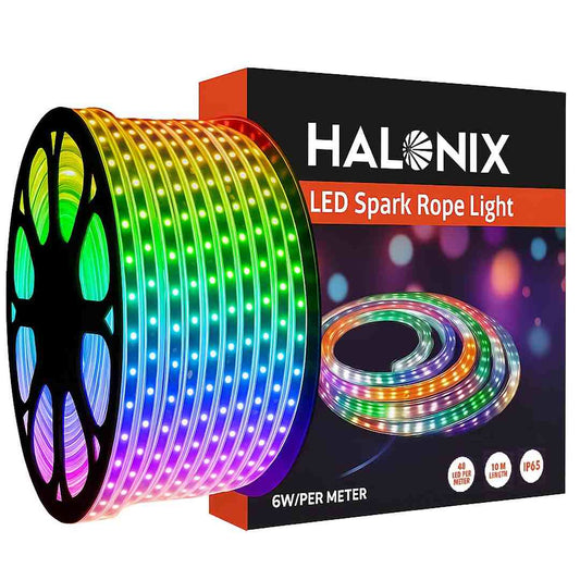 LX INDIA Led Light Halonix 10 Meter Multicolor 11W Rope Light with 8 Light Modes | IP65 Certified, BIS Approved | Fairy Light, String Light