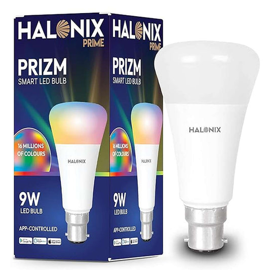 LX INDIA smart bulb Halonix Wi-Fi Enabled Smart LED Bulb 9W B22D (16 Million Colors + Warm White/Neutral White/White)