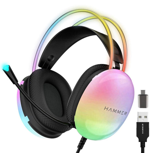 LX INDIA Earbuds Black HAMMER Blaze Wired Over Ear Gaming Headphones with Mic