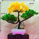 LXINDIA Plants Handybee 24 cm LED Artificial Tree (Yellow,Green)