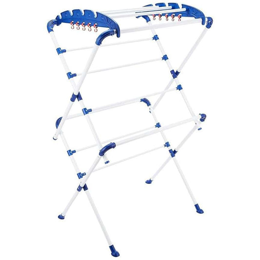 LX INDIA Indoor drying racks Happer Premium Clothes Stand for Drying Anti Rust Steel Metal (White Blue | Sumo)