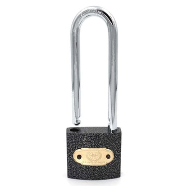 LXINDIA Lock Harrison C I-LS-0323 Cast Iron Body and Mild Steel Long Shackle 3 pin with 3 Key Padlock  (Pack of 2)(Grey) Pack of 2