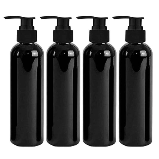 LXINDIA Shampoo Dispenser Harrods Empty Shampoo Pump Bottles Refillable Dispenser (Black 4pc)