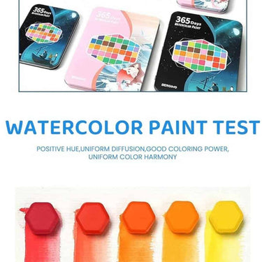 LXINDIA Water colour HASTHIP 24 Color Watercolor Paint Set with Brush Pen