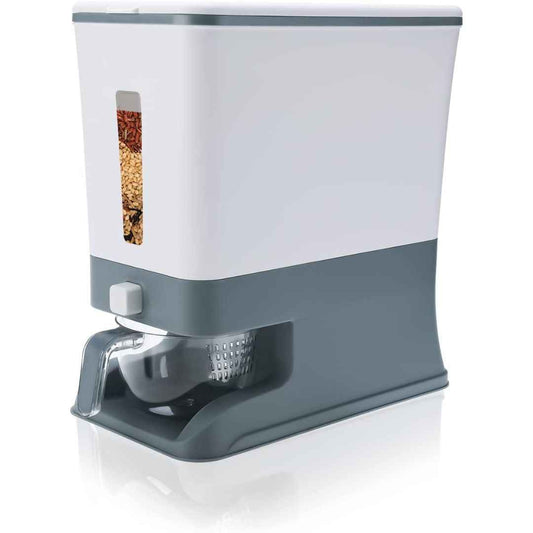 LXINDIA Cereal Dispenser Haus Alchemy Rice Dispenser 10Kg | Large Grain Storage Container for Household Cereal (Grey)